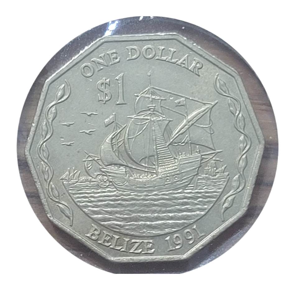 Belize 1991 1 Dollar Coin EF Elizabeth II MASTER OF NONE